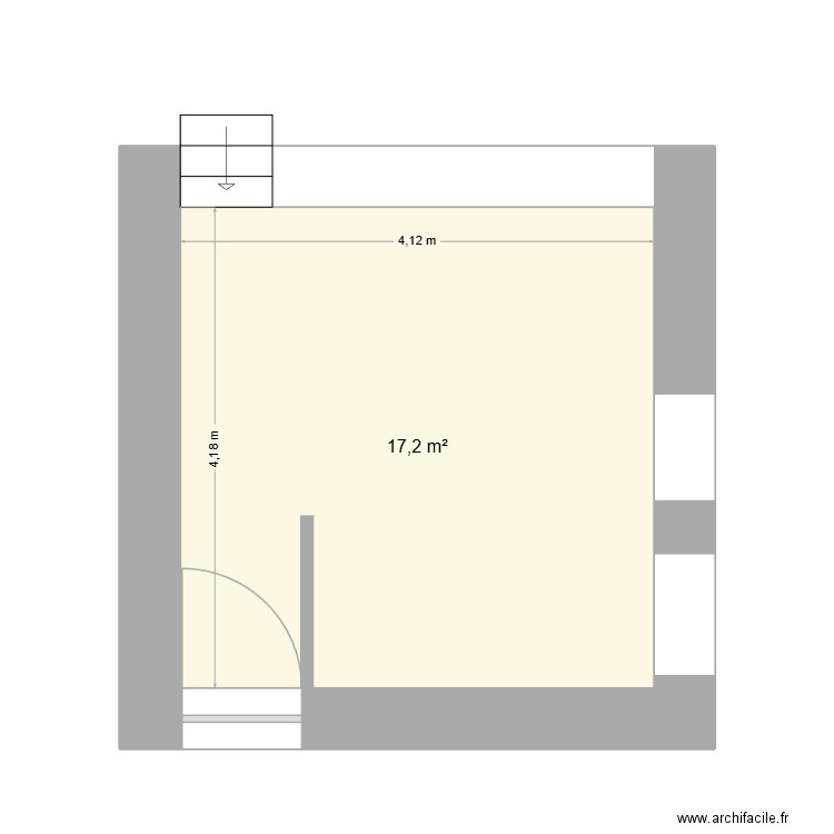 PLAN 2026. Plan de 1 pièce et 17 m2
