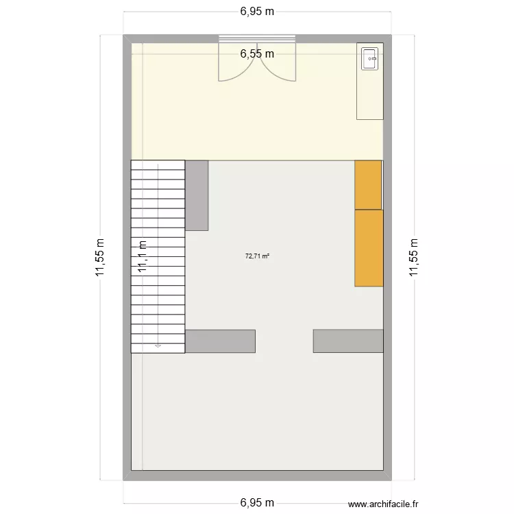 local maintenance mezzanine. Plan de 1 pièce et 73 m² local maintenance mezzanine. Plan de 1 pièce et 73 m²