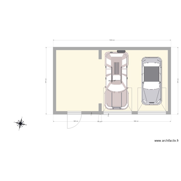 garage double v3. Plan de 0 pièce et 0 m2