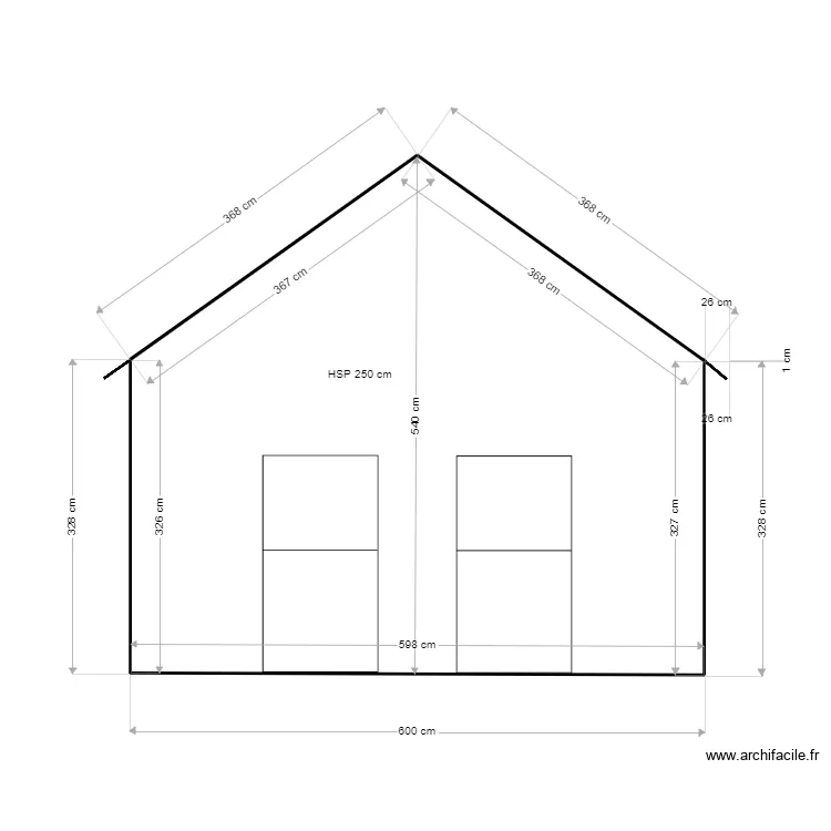 Facade avant. Plan de 