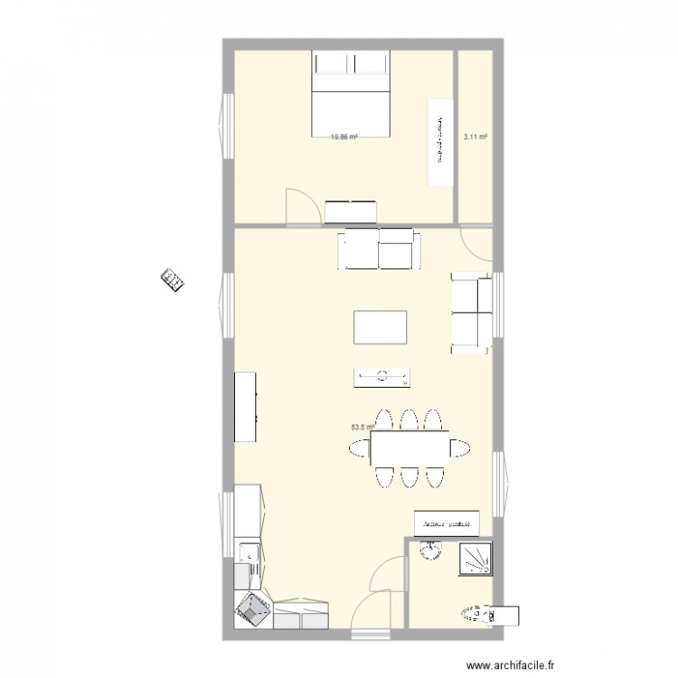Vandermeulen meublé. Plan de 0 pièce et 0 m2