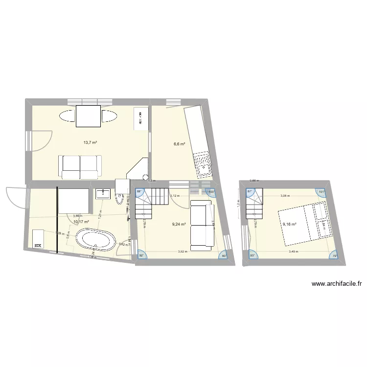 GRAND HOUMART. Plan de 5  et 49 m²