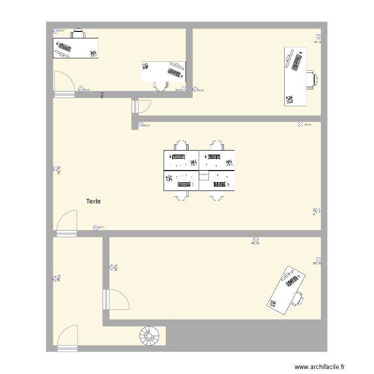 COMPTA RH. Plan de 6 pièces et 122 m2