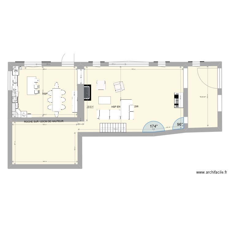 GRANGE PROJET AVEC MEZZANIE. Plan de 0 pièce et 0 m2