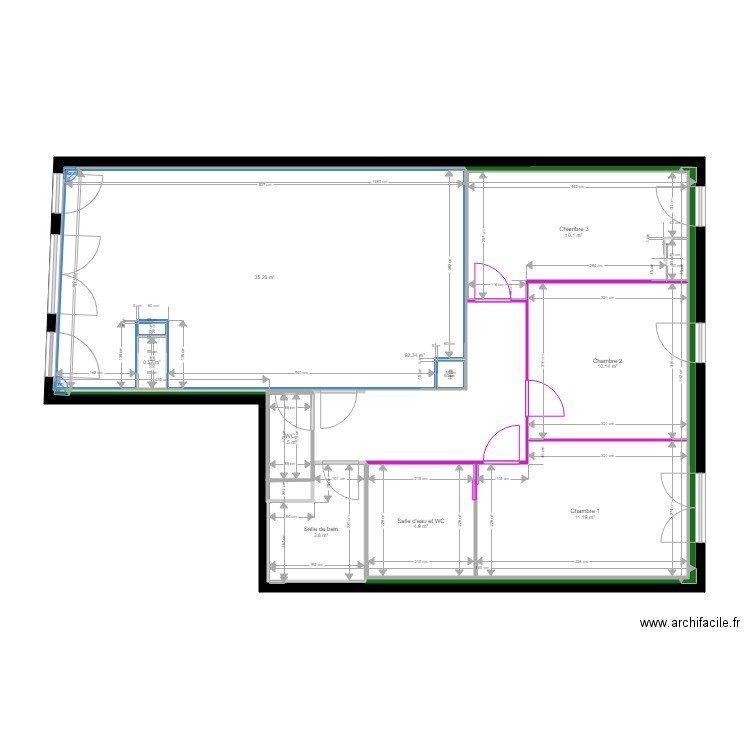 Appart Romain Audrina modif 01. Plan de 0 pièce et 0 m2