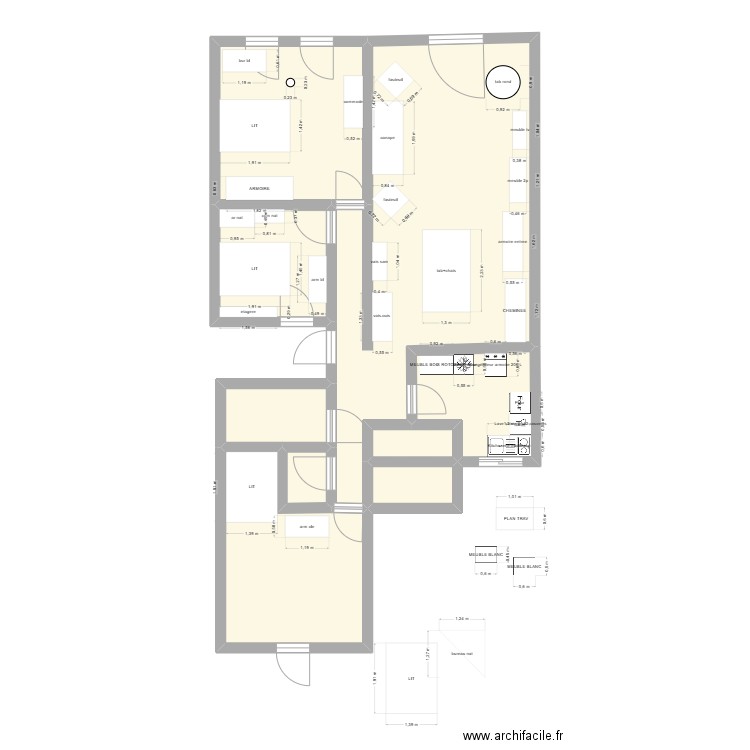 NOUVELLE VERSION 2019. Plan de 9 pièces et 100 m2