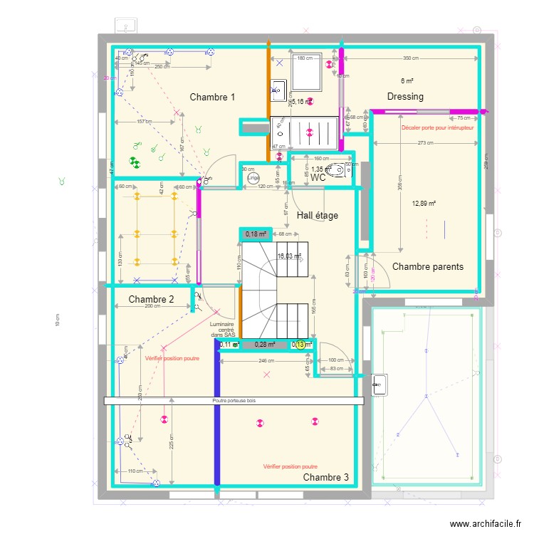 Ayes placo final - Elec - Full. Plan de 41 pièces et 197 m2