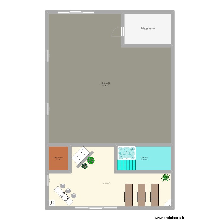 HANGAR. Plan de 5 pièces et 157 m2