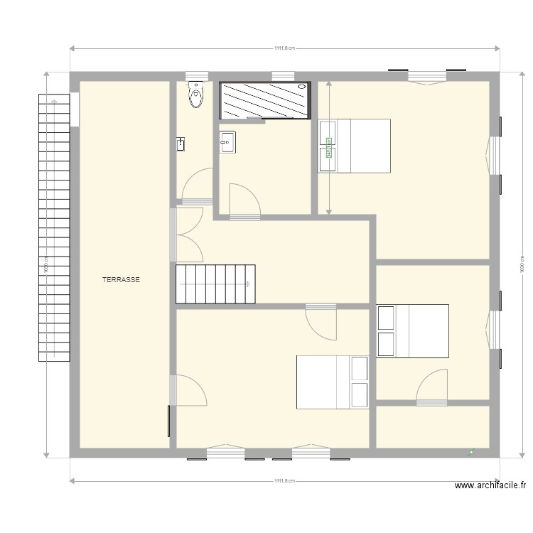 SOA ETAGE MADA MODIFIE 2021 avec cotations. Plan de 8 pièces et 95 m2