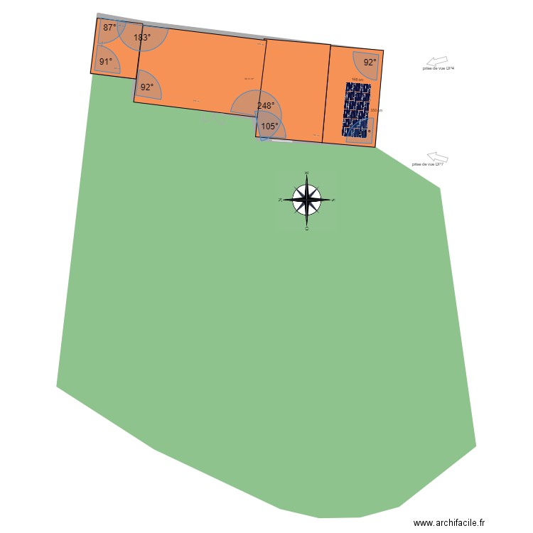 toiture facade cbm. Plan de 1 pièce et 96 m2