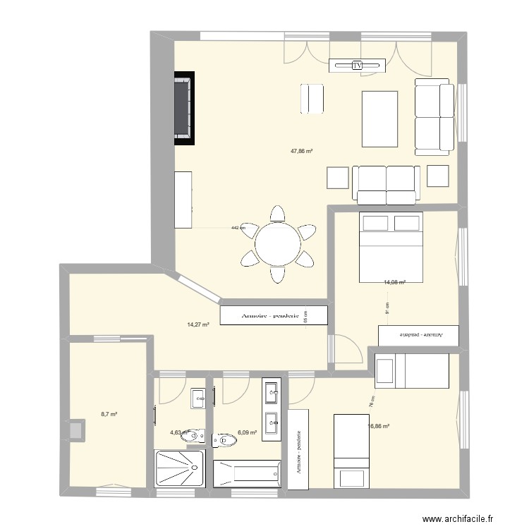 Ascona 2. Plan de 8 pièces et 113 m2