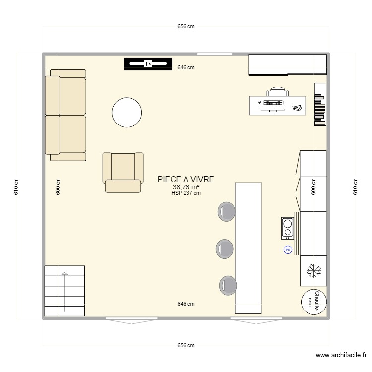 Plan – PIECE A VIVRE – Par nala13 ️ | ArchiFacile