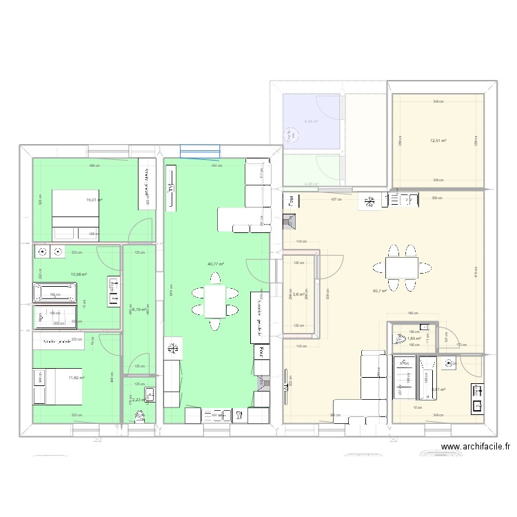 Henriville amenagement test appt 3.2. Plan de 23 pièces et 339 m2