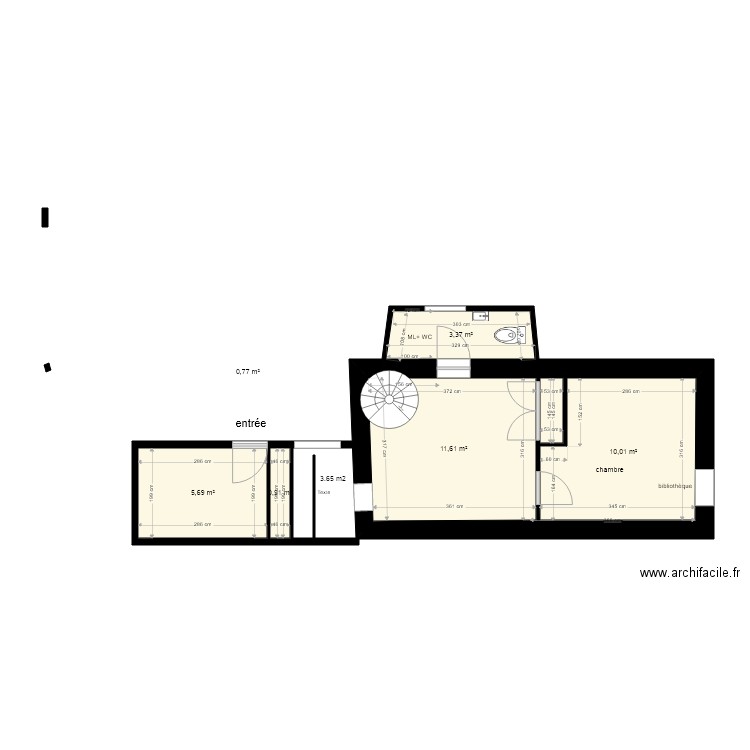 pavillon  rch 225. Plan de 6 pièces et 32 m2