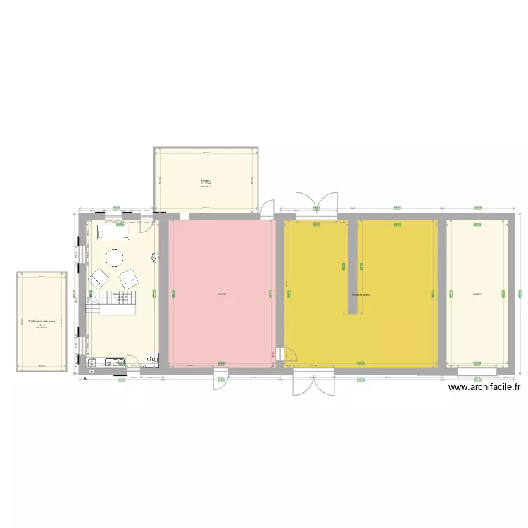Plan du projet Providence RDC et 1er &eacute;tage. Plan de 