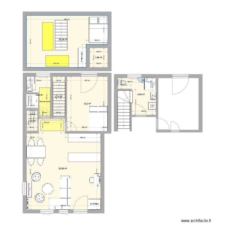 Appartement_v2. Plan de 8 pièces et 82 m2