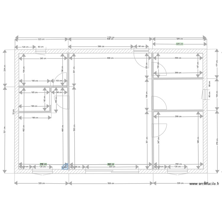 fredcotations1. Plan de 6 pièces et 75 m2