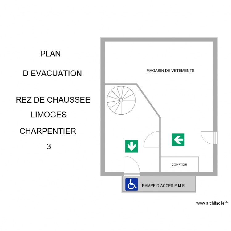 LIMOGES CHARPENTIER RDC 3. Plan de 0 pièce et 0 m2