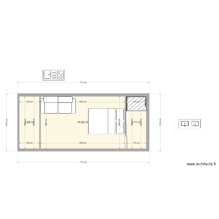 roulotte. Plan de 0 pièce et 0 m2