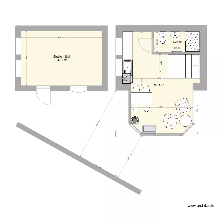 St Jean d'Illac Studio. Plan de St Jean d'Illac Studio. Plan de