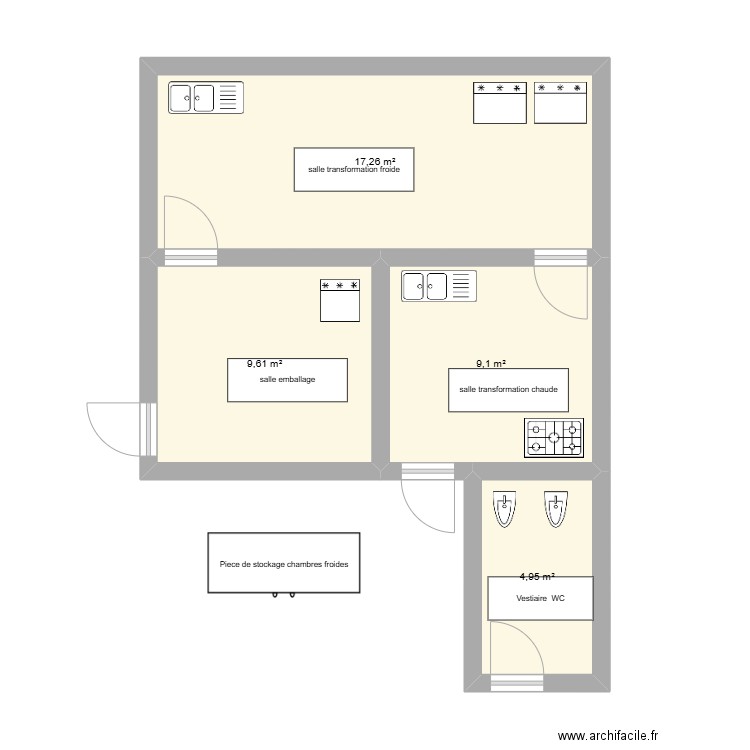 maison vermenton. Plan de 4 pièces et 41 m2