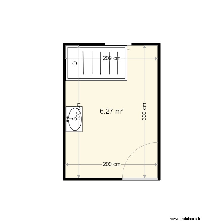 LIMOSINO NADINE . Plan de 1 pièce et 6 m2