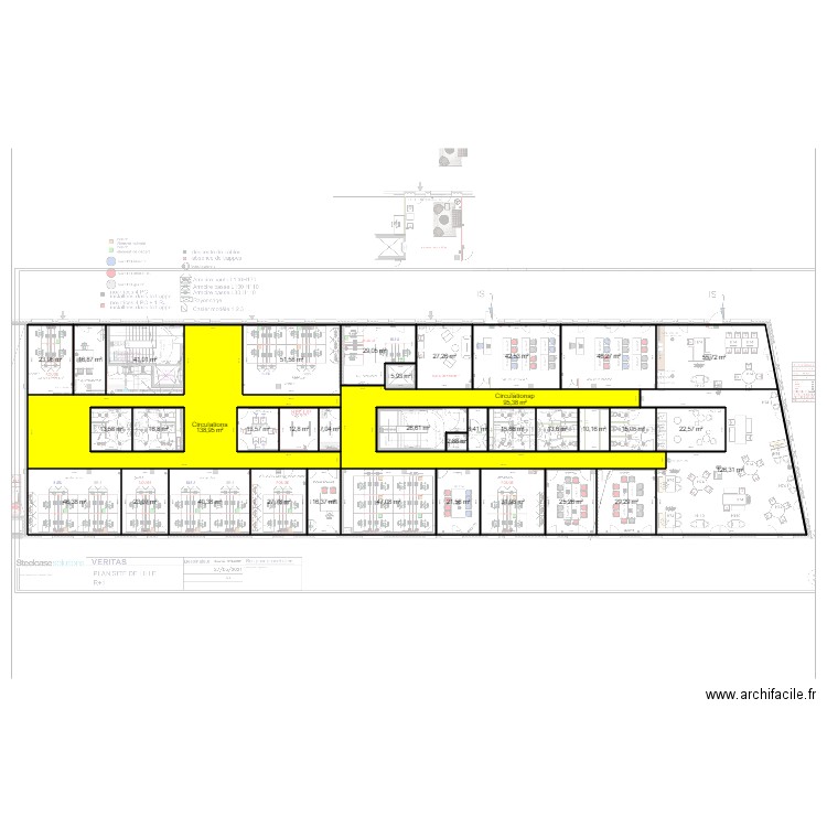 Veritas R1. Plan de 36 pièces et 1218 m2