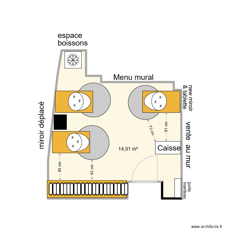 BB1 2022 devant ideal. Plan de 1 pièce et 15 m2