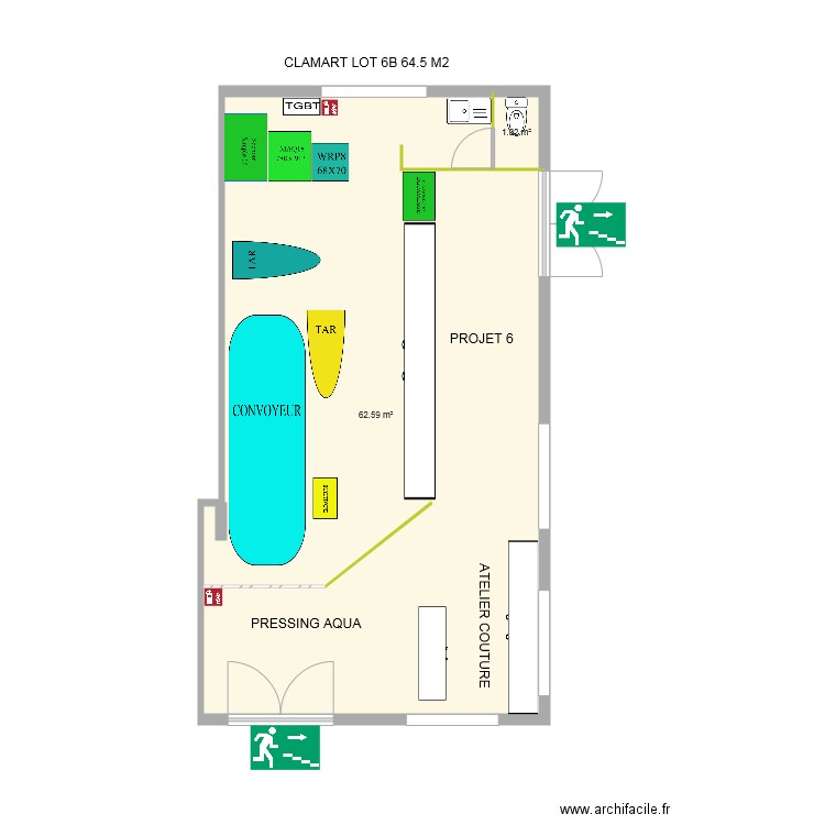 PROJET PRESSING AQUA  CLAMART 6. Plan de 0 pièce et 0 m2