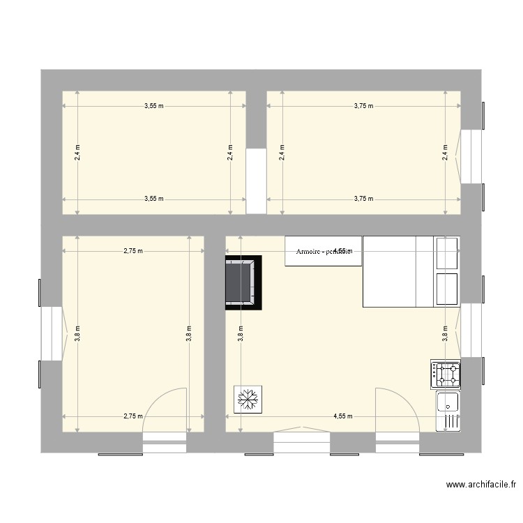 projet extension cabane du Pla de las Peyres. Plan de 0 pièce et 0 m2