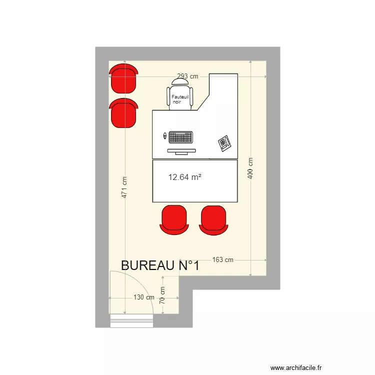 Bureau 1 EXT. Plan de 