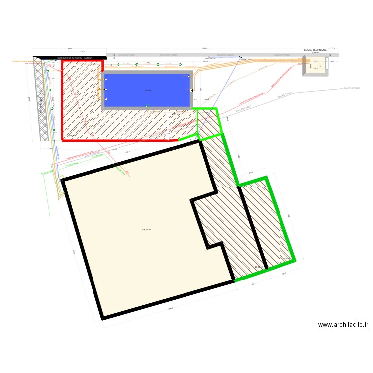 MONDON PLAN EXECUTION. Plan de 8 pièces et 205 m2