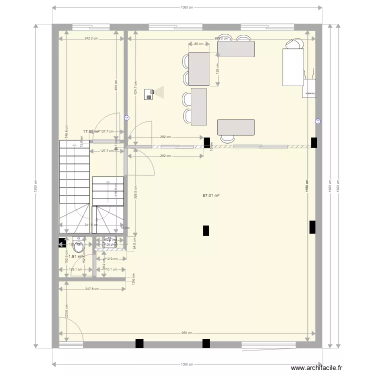 Salle 1. Plan de 