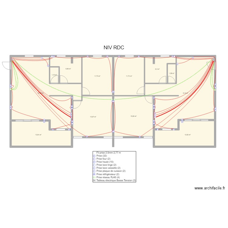 plan immeuble  / 4 lots  RDC PRISES. Plan de 0 pièce et 0 m2