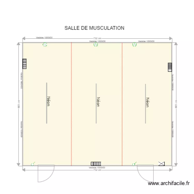SALLE DE MUSCULATION. Plan de 