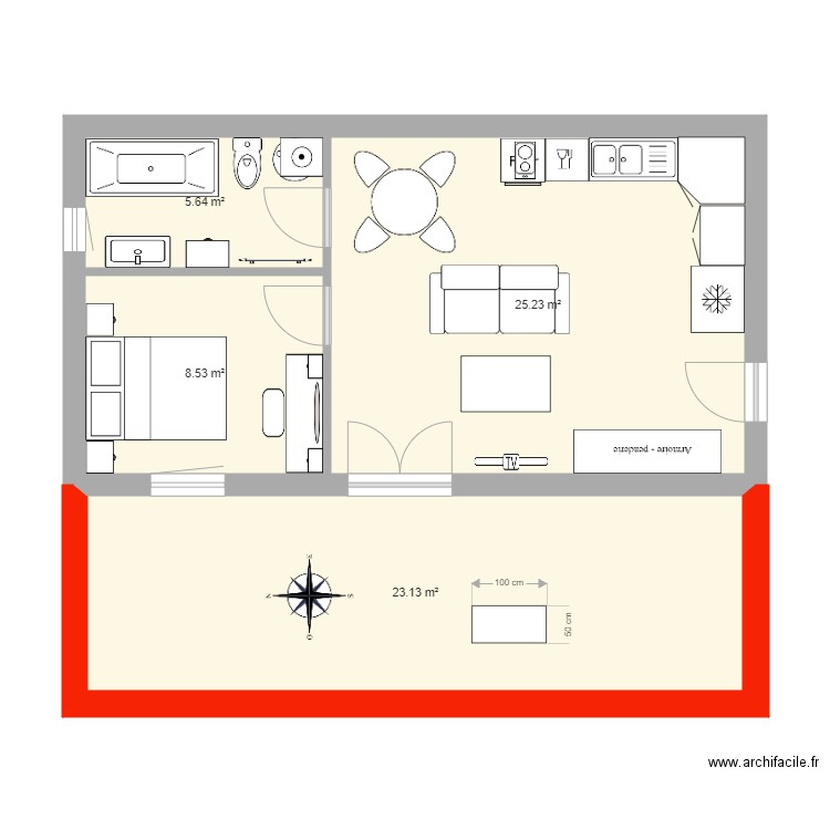 T2 V2. Plan de 0 pièce et 0 m2