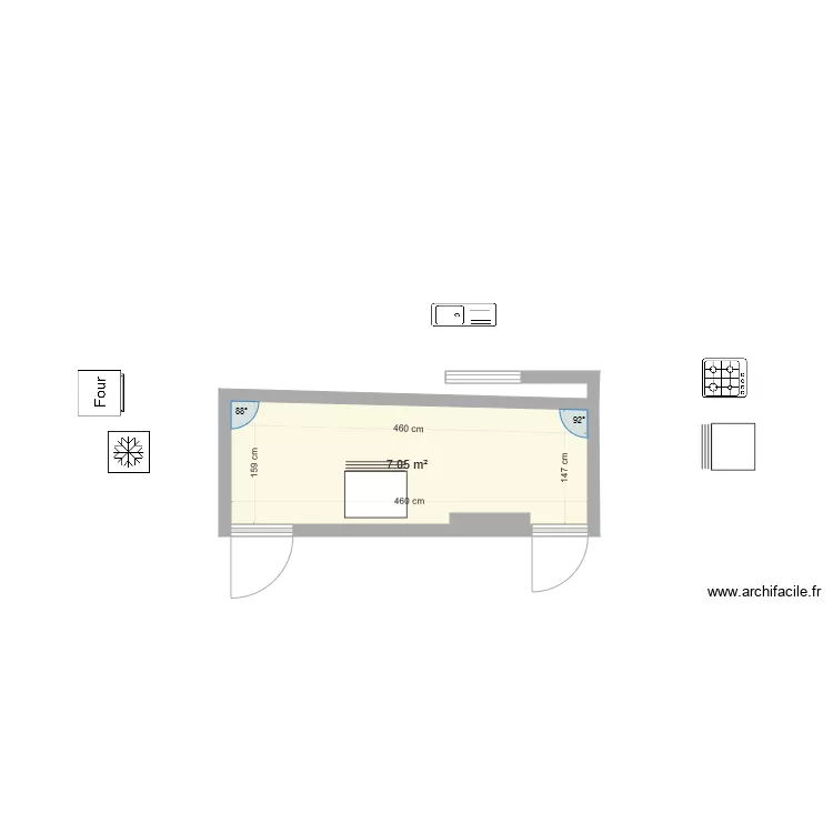 Cuisine villa. Plan de 