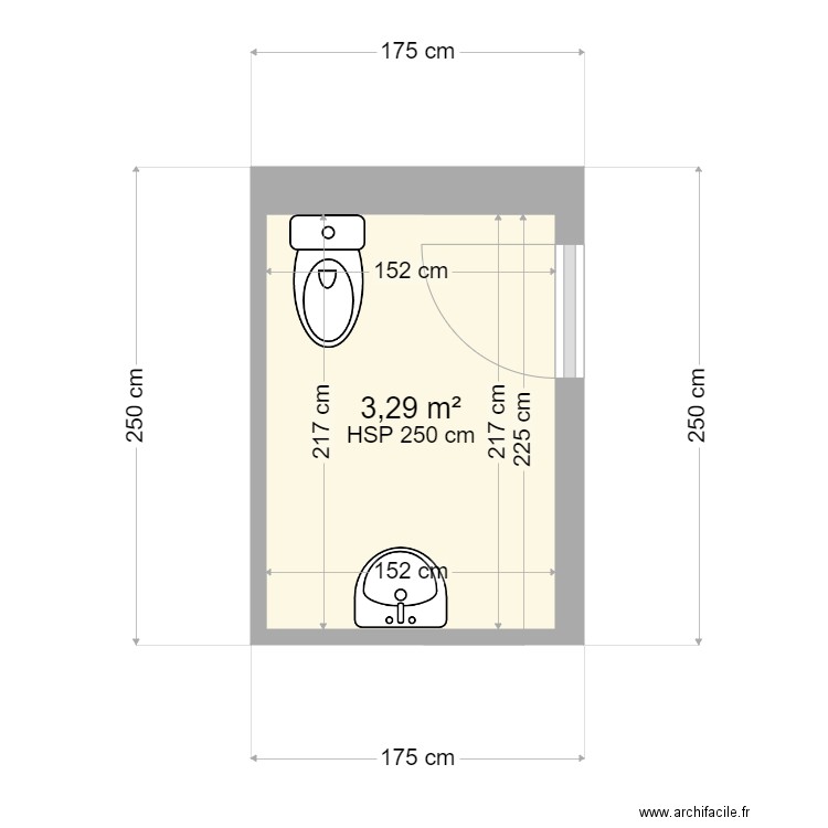wc salle 11 du fort. Plan de 0 pièce et 0 m2