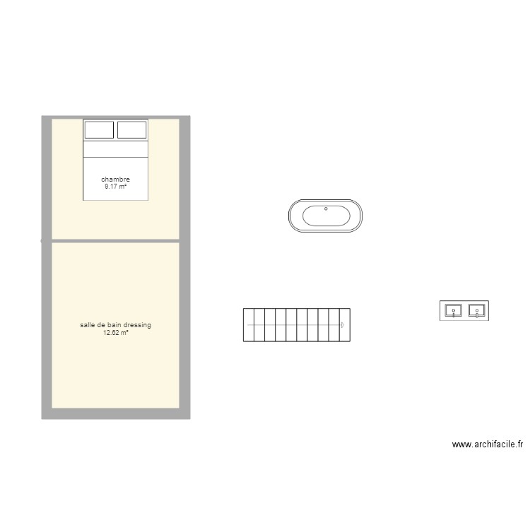 chambre bas devis 1. Plan de 0 pièce et 0 m2