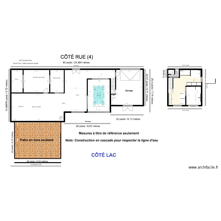 Chalet premier plancher + plein garage(4). Plan de 8 pièces et 234 m2