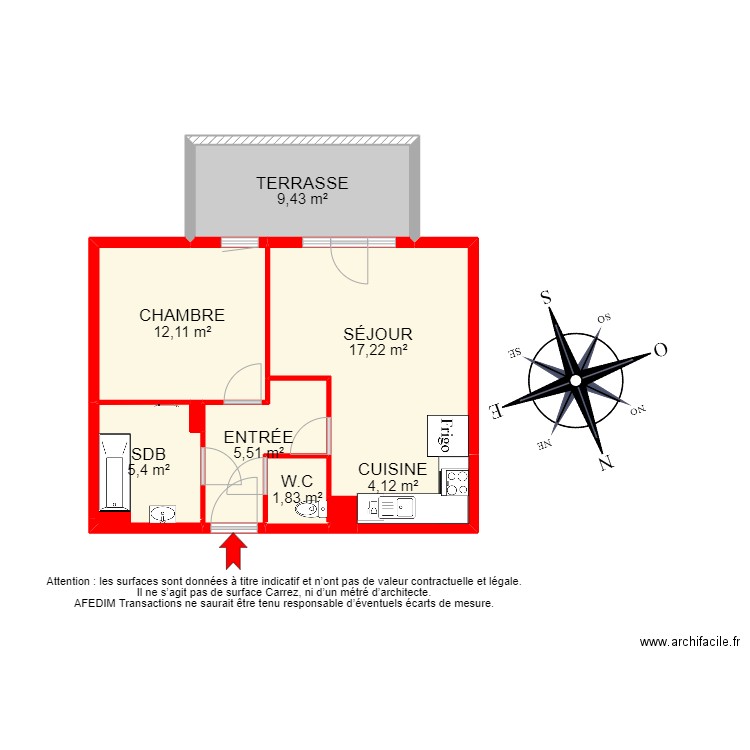 BI 11920 - . Plan de 13 pièces et 75 m2