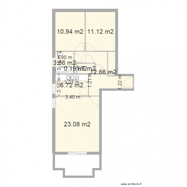 APT SAINT-MARTIN-DU-TOUCH. Plan de 8 pièces et 70 m2