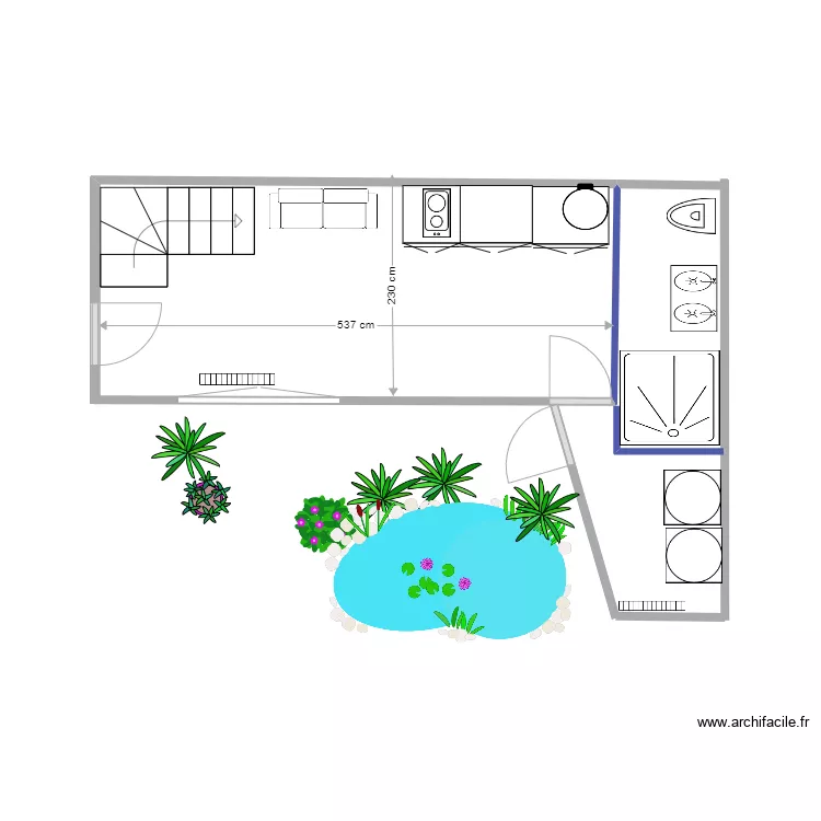 DUPLEX RDC 2022 actuel. Plan de 
