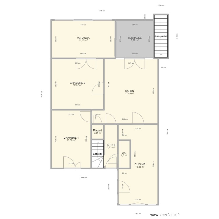 VASSEUR RDC. Plan de 11 pièces et 82 m2