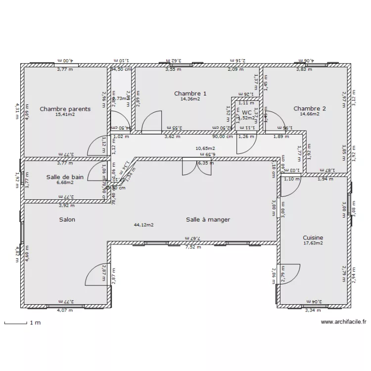 Maison remaniée. Plan de Maison remaniée. Plan de