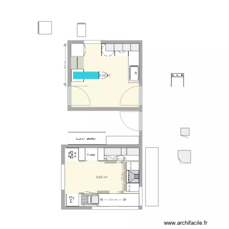 V4 agencement. Plan de 