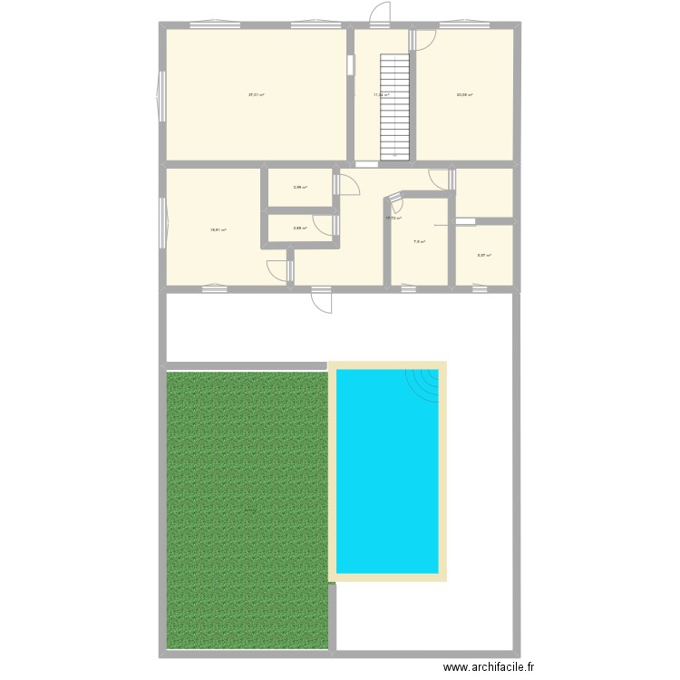 EDD. Plan de 9 pièces et 125 m2