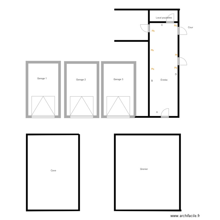 Croquis Partie commune BOUR. Plan de 0 pièce et 0 m2