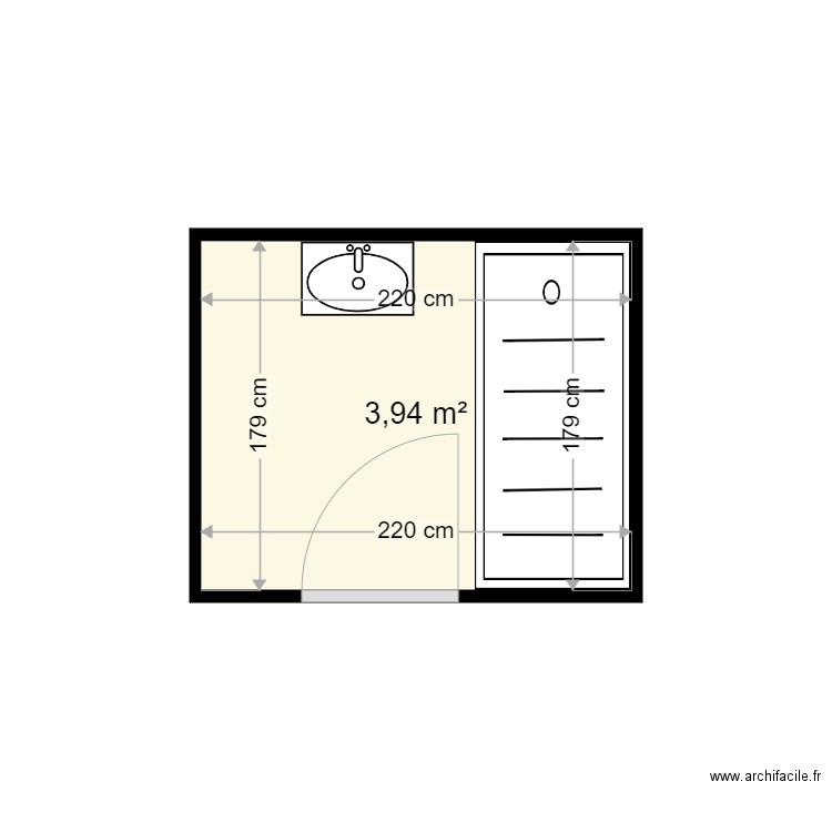 BERAL SYLVIE . Plan de 1 pièce et 4 m2