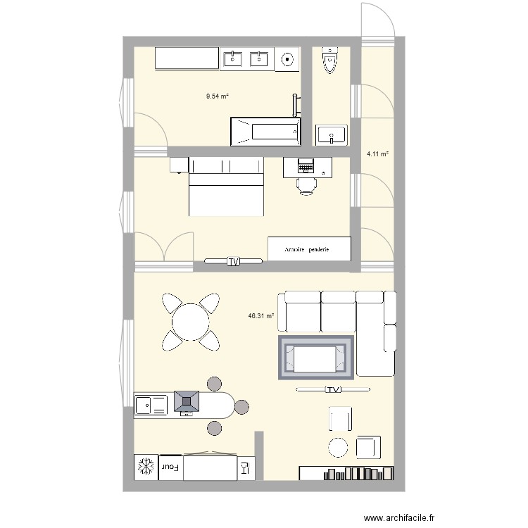 PLAN appartement 1 MORITZ. Plan de 0 pièce et 0 m2